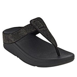 NEW FitFlop Isabelle Crystal Toe Post Sandal (Blk)